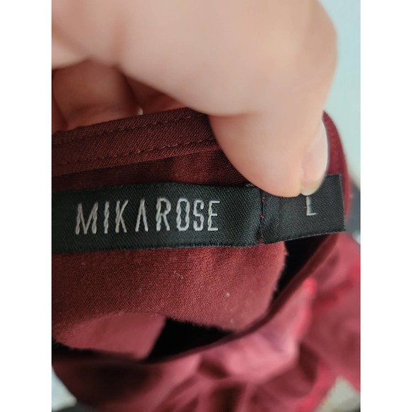 Mika Rose Womens Burgundy Bell Sleeve Blouse LG - Picture 7 of 8